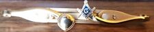 Vintage Anson Gold Tone Masonic Freemason Foldout Tie Bar Clip picture