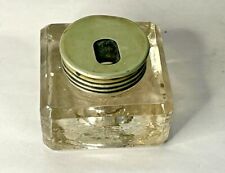 Antique Jacobus Clear Glass Inkwell with Sliding Top Pat. 1896/1903 picture