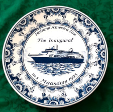 vtg 1993 Delft Blue HOLLAND AMERICA LINES Inaugural Plate CRUISE SHIP MS Maasdam picture