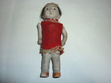 Adorable 1930s All Bisque Doll Red Dress w/ Movable Arms Vintage Kikumaru picture