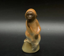 Vintage Statue Monkey Brown Porcelain Product Ussr Made 1981 Small Art Decor picture