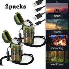 2PCS Dual Arc Plasma Electric Lighter USB Rechargeable Flameless Windproof Light picture