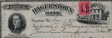 Vintage 1898 Bank Check Cheque HAGERSTOWN BANK Maryland with Revenue Stamp picture