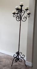 Vintage Style Floor Candelabra Stand Tall Iron 7 Candle Holder Scroll Designs picture
