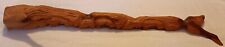 Hand Carved Wood War Club Island Wooden Polynesia Made Bird Totem Pole Three Men picture