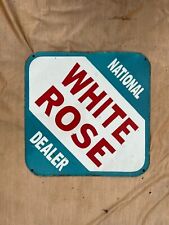 Porcelain White Rose Enamel Sign Size 18x18.5 Inches picture