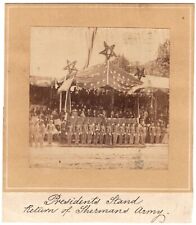 RARE 1865 Albumen Photograph of Andrew Johnson & Ulysses S Grant at Grand Review picture