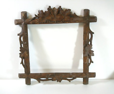 Antique Black Forest Picture Frame, Hand Carved Wood  1900s Austria picture