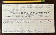1898 WEST RUMNEY NH NEW HAMPSHIRE BAKER'S RIVER CREAMERY CO. INVOICE RECEIPT picture