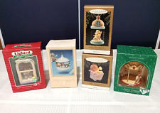 Vintage Hallmark  Baby's First Christmas Ornament Lot (5) Lighted Musical picture