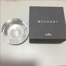 Bvlgari Ashtray Small Clear Glass Diameter 15cm Unused  in Box Made in Italy　 picture