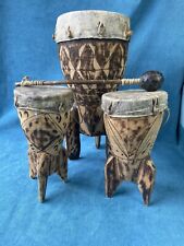 Ngoma Tonga  African 3 Drum Set - Authentic Drums And Materials - Excellent Cond picture