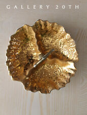 WOW ATOMIC GOLD CANDY DISH MID CENTURY DECOR HOLLYWOOD REGENCY CERAMIC 1950S picture