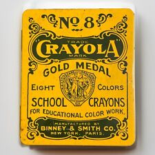 Vintage 2000 Crayola Tin No. 8 Gold Medal School Crayons Metal Case 8 Color Tin picture