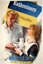 ORIGINAL 1926 German art deco coffee poster. Linen-backed. MINT picture