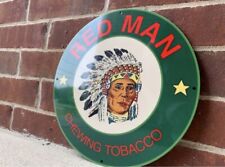 12”  Red Man Indian Chewing Tobacco Heavy Metal Vintage Style Steel Sign picture