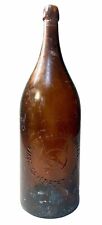 Antique Davenport Iowa Blob Top Picnic Beer Eagle Picture Image Bottle Amber IA picture