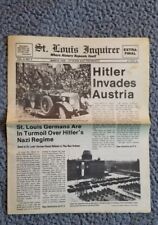 Vintage St Louis Inquirer Newspaper Adolf Hitler Invades 1938 Complete Paper Mo picture