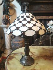 Stunning Vintage Tiffany Style Lamp With Amber Glass Beads 15.5
