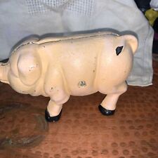 Vintage Cast Iron Piggy Bank / Doorstop with Great Patina Country  Granny Core picture
