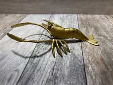 Vintage Brass Vintage Crawfish Shrimp Lobster Prawn Ornamental damaged picture