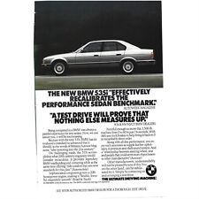 BMW Ultimate Driving Machine Luxury Sedan 1980s Vintage Print Ad picture