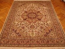 9X12 GREAT QUALITY DETAILED IVORY RUG-WOOL &SILK PIX-13796 picture