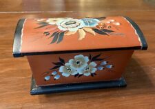 Vintage Hand-Painted Floral Domed Box picture