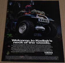 1993 Print Ad Yamaha Kodiak Backwoods ATV 4x4 Four Wheeler Man Hunt Woods Art picture