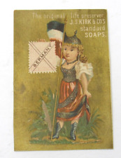 J.S. Kirk and Company Soaps Germany Girl in Uniform Advertising Trade Card 1880s picture