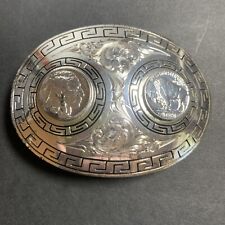 VINTAGE MONTANA SILVERSMITHS STERLING SILVER PLATE INDIAN HEAD NICKLES T1 picture