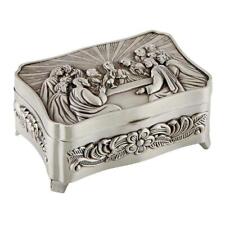 Silver Finish Last Supper Rosary Box Antique Pewter  Size: 3
