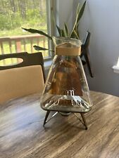 Vintage MCM Inland Glass Golden Triangle Carafe Coffee Pot Pattern With Stand picture