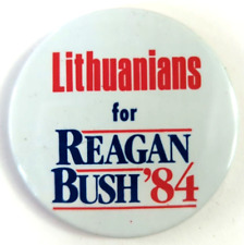 Rare Original: Lithuanians for REAGAN BUSH ‘84 Vintage Political Pin back Button picture