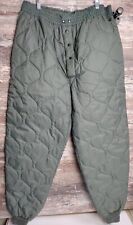 Vintage Deadstock Military Flyers Liner Pants Trousers 1970s Green Puffer Pants picture