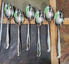 LOTOF 6 INTERNATIONAL STAINLESS USA LUXURY LINE FESTIVE OVAL SOUP 🍲 SPOONS picture