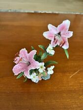 Lenox Pink Rubrum Lily Porcelain Sculpture Lilium Speciosum Flower Figurine 7