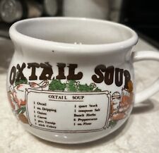 Vtg Oxtail Soup Recipe Mug Soup Cup Bowl Stoneware 70s Collectible  picture
