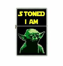 baby Yoda Flip Top Lighter Metal Chrome Refillable Cigarette w insert Star Wars picture