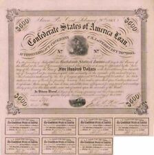 $500 Confederate States of America - Criswell-121 Civil War Bond - Confederate B picture
