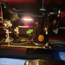 1948 Singer 221 Black Featherweight Portable Sewing Machine Case And Accessories picture