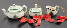 Vintage 2005 Spode Christmas Tree Miniature Tea Pot, Sugar & Creamer Set picture
