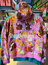 2024 Disney Eats WDW Pink All Over Mickey Snacks Dole Whip Half Zip Up Hoodie M picture
