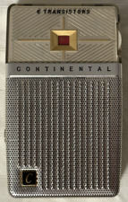 Vintage Cream Continental TR632 Reverse Painted 6 Transistor Radio w/ Case & Box picture