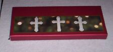 Lenox Silver Cross Ornaments Set Of 3 American By Design nib picture