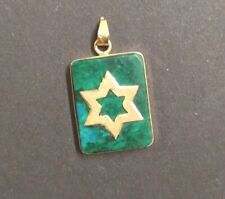 Rare genuine Eilat stone aka king Solomon's stone with 14kt gold Star of David   picture