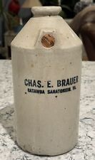 Antique Stoneware Foot/Bed Warmer - Catawba Sanatorium, VA - Chas. E. Brauer picture
