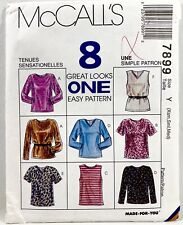 1995 McCalls Sewing Pattern 7899 Womens Tops 8 Styles Size 4-14 Vintage 13357 picture