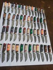 Lot of 20 HANDMADE DAMASCUS STEEL 8 INCHES SKINNER HUNTING KNIVES with sheath picture