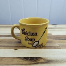 VTG DesignPac Chicken Soup For The Soul Yellow Bowl Mug, 16oz Stoneware Cup 2005 picture